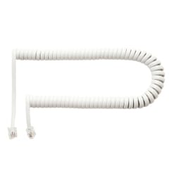 DC-J403L/WH [受話器用カールコード 0.3m クロス結線 片側ロング 白]