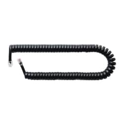 DC-J403S/BK [受話器用カールコード 0.3m ストレート結線 黒]