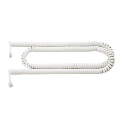 DC-J410/WH [受話器用カールコード 1.0m クロス結線 白]