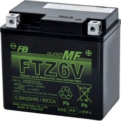 バイク用バッテリー 液入充電済み FTZ6V