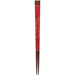 箸 金紋 せせらぎ 23cm 赤