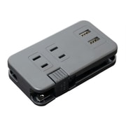 ACコンセント搭載 USB2ポートUSB-ACアダプタ ブラック IPA-24AC2/BK