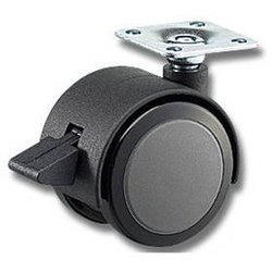 PU双輪キャスター 50mm ストップ機能付き KWU-52S