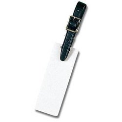 26N-1 [バッグタッグ 白 無地 100x35x3mm バンド付き]