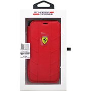iPhone XS/X用 ナイロン手帳型ケース レッド FESCODFLBKPXRE