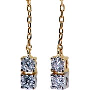 0002413063 K18(Y/W) ダイヤピアス Luxurious