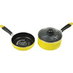 くまプー ふっ素IH対応 鍋・フライパン・ガラス蓋3点セット 18cm WD-9069
