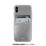 IPCXSHINEPSIL [PURO Cover PC＋TPU Shine Pocket for iPhone Xw/EcoLeather detachable 2CardSlotsPocket Silver]