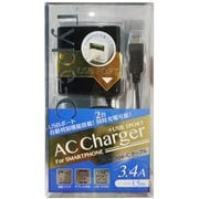 USB1ポート＋Type-C端子 3.4A出力 1.5m 黒 ACU-TC34ADK