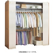 FL02660 [木製伸縮式クローゼットハンガー 棚付き]