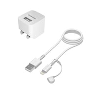 Lightning コンセントチャージャー キャップ付き 1A 1mケープル付 BSA51LUP10W