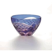 彩花切子 杯 瑠璃 HG240-22BL