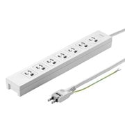 電源タップ 雷ガード マグネット 7個口 3m 3ピン 抜け止め 折りたたみ式プラグ 絶縁キャップ付き RoHS対応 コンセントキャップ2個 ネームタグ7枚 ホワイト 簡易ビニールパッケージ TAP-F37-3SR