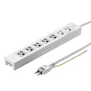 電源タップ 雷ガード マグネット 7個口 3m 3ピン 抜け止め 一括スイッチ 通電確認ランプ付き スイッチ連動×5/常時通電×2 折りたたみ式プラグ 絶縁キャップ付き RoHS対応 コンセントキャップ2個 ネームタグ7枚 ホワイト 簡易ビニールパッケージ TAP-F37-3KSR