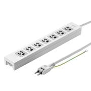 電源タップ 雷ガード マグネット 7個口 2m 3ピン 抜け止め 一括スイッチ 通電確認ランプ付き 折りたたみ式プラグ 絶縁キャップ付き RoHS対応 コンセントキャップ2個 ネームタグ7枚 ホワイト 簡易ビニールパッケージ TAP-F37-2ZSR