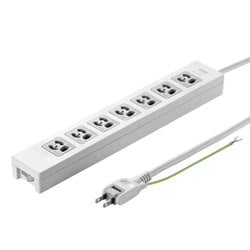 電源タップ 雷ガード マグネット 7個口 5m 3ピン 抜け止め 一括スイッチ 通電確認ランプ付き 折りたたみ式プラグ 絶縁キャップ付き RoHS対応 コンセントキャップ2個 ネームタグ7枚 ホワイト 簡易ビニールパッケージ TAP-F37-5ZSR