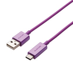 スマートフォン用USBケーブル USB(A-C) カラフル 1.2m パープル MPA-XACCL12PU