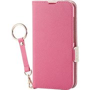 AQUOS R compact ソフトレザーカバー 女子向 磁石 ストラップ付 ディープピンク PM-SHV41PLFJPND