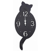 掛け時計 シェードクロック くろねこ  ブラック