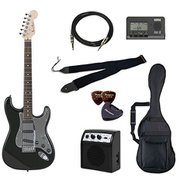 エレキギター 初心者入門バリューセット ストラトキャスタータイプ ブラック/ミラーピックガード ST-200/BK/MIR