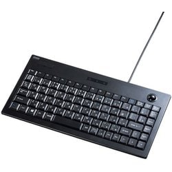 キーボード 有線 USB A USBキーボード テンキーなし トラックボール一体型 マウス不要 コンパクト 薄型 メンブレン 日本語配列（JIS） ブラック SKB-TR03BK