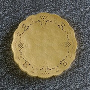 カラーレースペーパー 丸型 15cm 120P イエロー