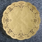 カラーレースペーパー 丸型 20cm 120P イエロー