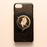 I8-MK0-007-B [iPhone 8/7用ケース 高盛り蒔絵シリーズ ふくろう]