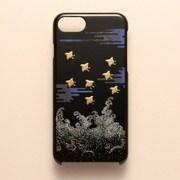 I8-MK0-014-B [iPhone 8/7用ケース 高盛り蒔絵シリーズ 千鳥]