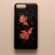 I8P-MK0-008-B [iPhone 8 Plus/7 Plus用ケース 高盛り蒔絵シリーズ 金魚]