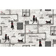 デコタイル DGT-03 ねこ GY 25cm×100cm [マット・シート]