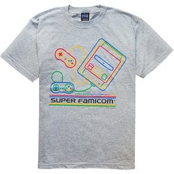 NT-0120G スーパーファミコン BOXデザイン Tシャツ グレー XS [キャラクター衣料品]