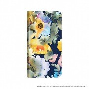 LP-AQRCLD04 [AQUOS R compact用 薄型デザインPUレザーケース 「Design＋」 Flower ネイビー]