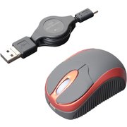 SRM-MB01/RD [コードリールケーブル モバイルミニマウス USB A/micro B対応 レッド]