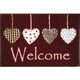 玄関マット Cottage Hearts red 50×75 cm AB00091