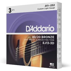 ヨドバシ.com - D'Addario ダダリオ D'Addario（ダダリオ） アコースティックギター弦 80/20ブロンズ Custom  Light .011-.052 EJ13-3D 3set入りパック EJ13-3D 通販【全品無料配達】