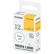 カシオネームランドテープ グレー文字 ソフトオレンジテープ 幅12mm 長さ8m XR-12ASOE