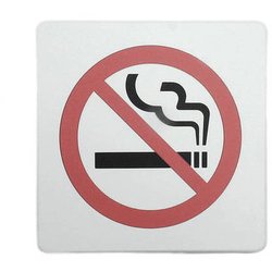 SAB1016-2 [プレート 白 禁煙マーク 100×100×2.6mm テープ付き]