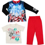 キャラクター衣料 42610 ウルトラヒーローズ 光る!2TOPSパジャマ BK 110cm