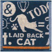 Nekosulu？ ハンドタオル Laidback Cat [約縦25×横25cm]