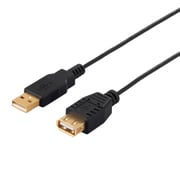 USB2.0延長ケーブル Type-A用 スリムタイプ 1.5m ブラック BCUAASM215BK