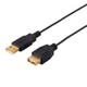 USB2.0延長ケーブル Type-A用 スリムタイプ 2m ブラック BCUAASM220BK