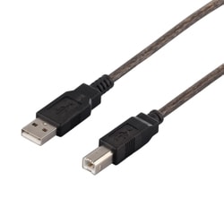 USB2.0ケーブル Type-A to Type-B 2m ブラックスケルトン BCUAB220BS
