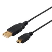 USB2.0ケーブル Type-A to miniB スリムタイプ 0.5m ブラック BCUAMNSM205BK