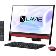 LAVIE Desk All-in-one/23.8型ワイド/Celeron-3865U/メモリ4GB/HDD1TB/DVDスーパーマルチ/Windows 10 Home 64ビット/Office Personal 2016/ラズベリーレッド PC-DA370KAR
