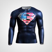 MG183XLNV [BM・GEAR SUPERMAN STARS & STRIPES ロングスリーブ XL ネイビー]