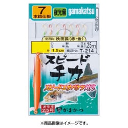 スピードチカ 秋田狐赤金7本夜光 T214 3.5号-ハリス0.8 [仕掛け 船用]