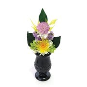 お供え用プリザーブドフラワー優(ゆ) 咲(ら) (イエロータイプ) 花器付S