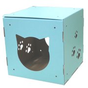 にゃんころキューブ 水色 [猫 ハウス 家 ダンボール]