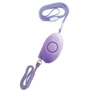 防犯ブザー ロングストラップタイプ LED点滅&ライト付き パープル 703538